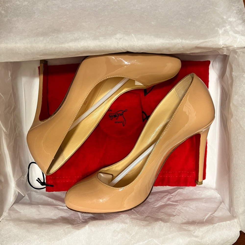 Christian Louboutin Paris Fifille 100 Patent Nude - Picture 9 of 10